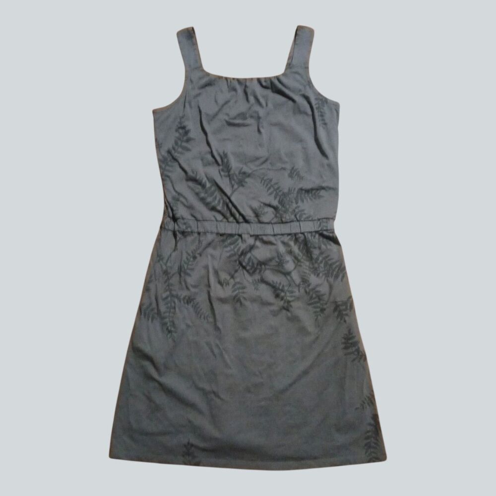 Toad&Co Dress Womens S Gray Fern Floral Sleeveless Organic Cotton Modal Eco